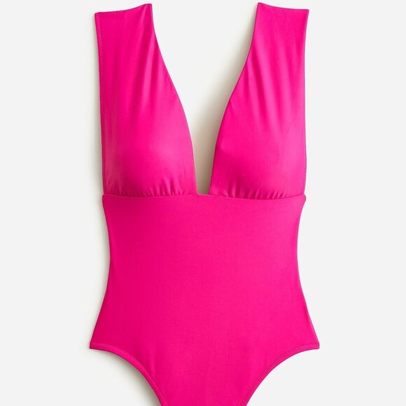 J. Crew Fuschia Pink One Piece Girlhood Core Beach Resort Bathing Suit sz 22W - Picture 1 of 8